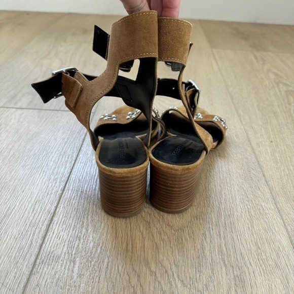 Rebecca Minkoff Sophia Suede Studded Flower Studded Block Heel Sandal - Picture 5 of 6